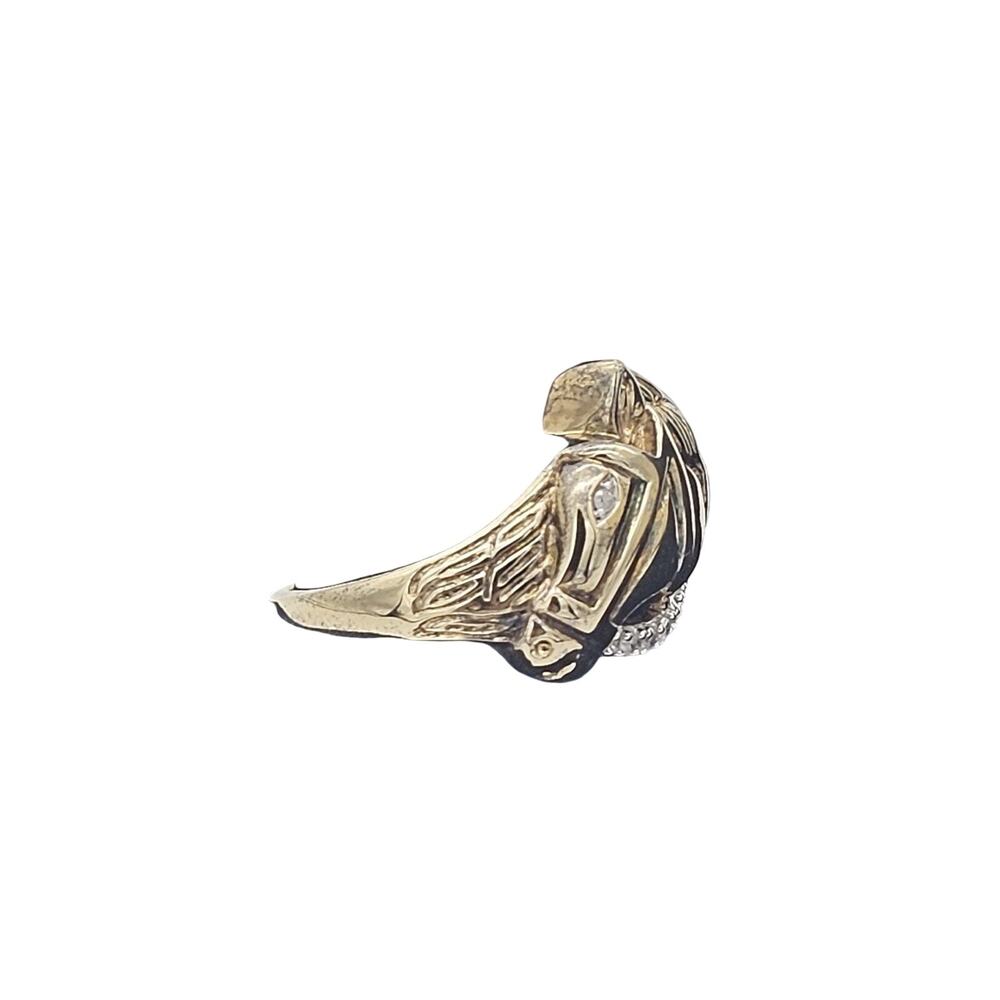 K P Sanghvi & Sons KPJ Sterling Silver With Diamonds Horse Riding Ring Size 6.5 - Picture 3 of 8
